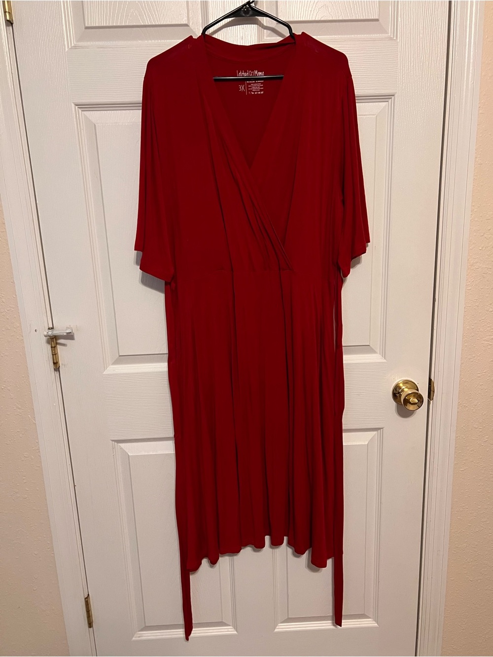 Latched Mama Red Wrap-Style Women’s Breastfeeding Dress